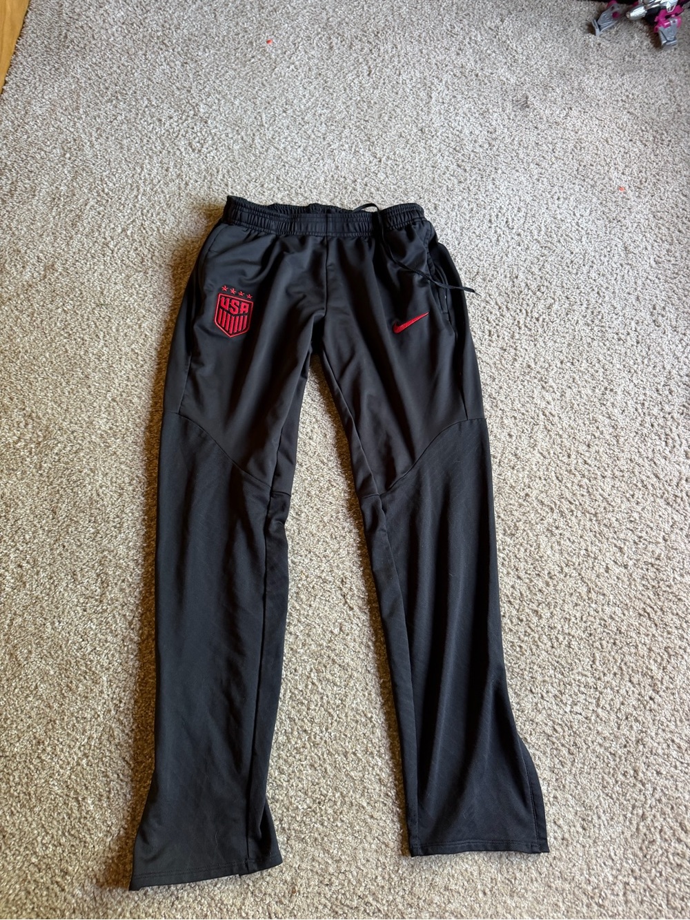 Nike Black Track Pants with Red USA Crest